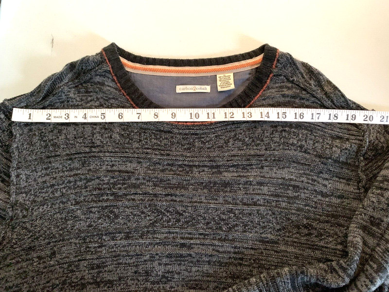 Carbon2Cobalt Men XL Grey Heathered Pullover Sweater Long Sleeve Viscose Blend gallery