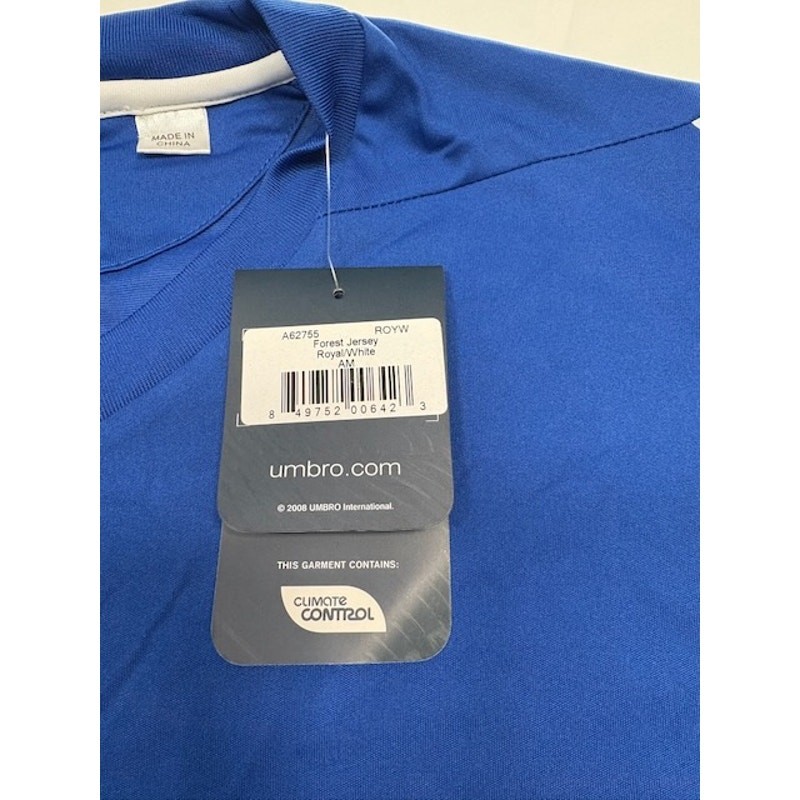 NEW Umbro Soccer Jersey Shirt Short Sleeve V-Neck Royal Blue/White Mens Size M gallery