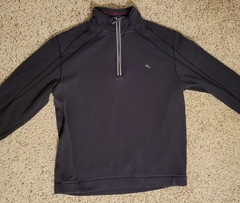 Tommy Bahama Men’s XL 1/4 Zip Pullover Activewear Top Mock Neck Black
