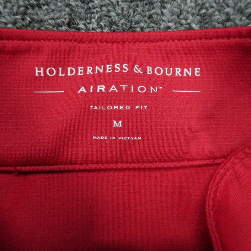 Holderness & Bourne Pullover Mens Medium Red The Bell Quarter Zip Folds Of Honor gallery