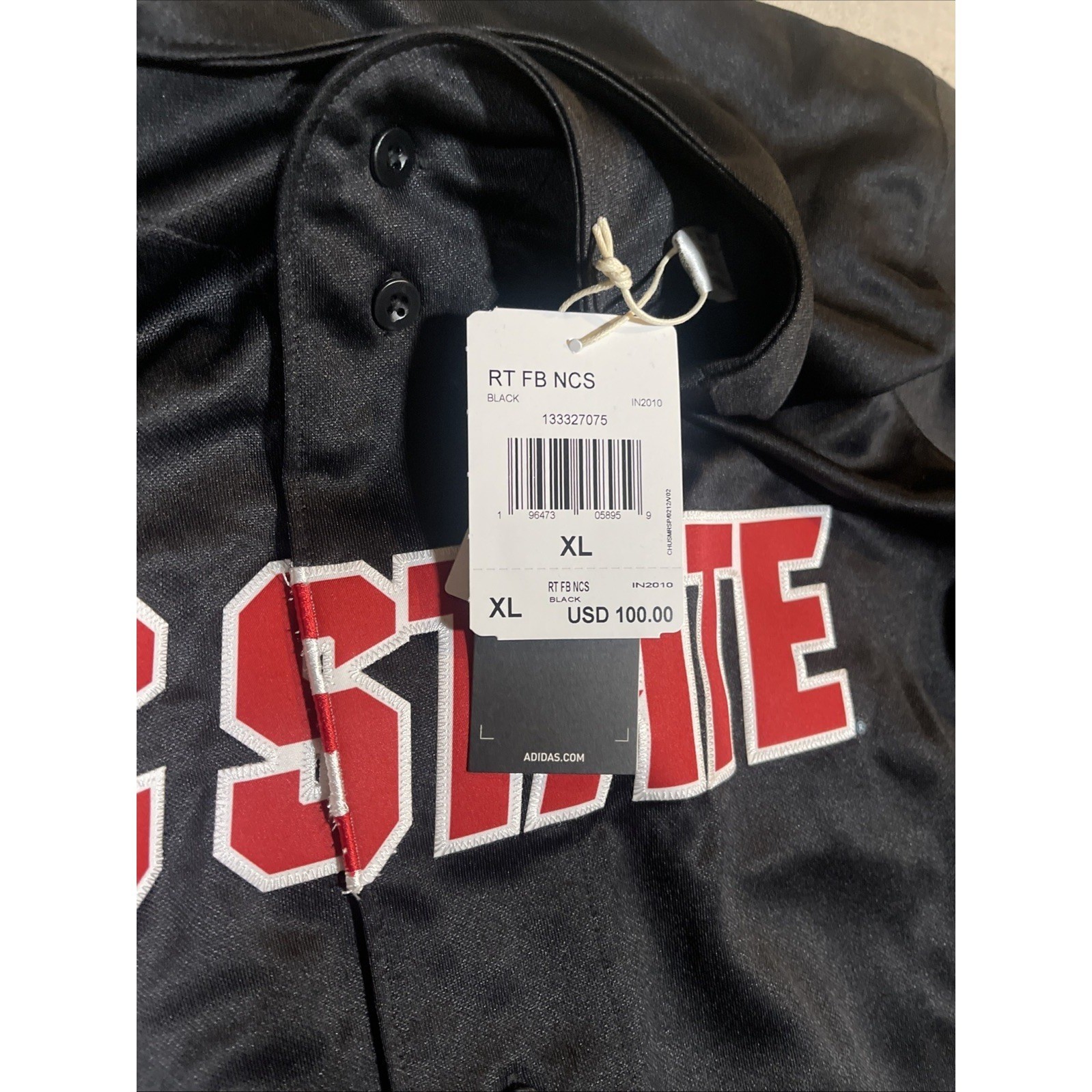 NWT NEW Men's Adidas Nc State Wolfpack Replica ACC Baseball Jersey XL $100 gallery