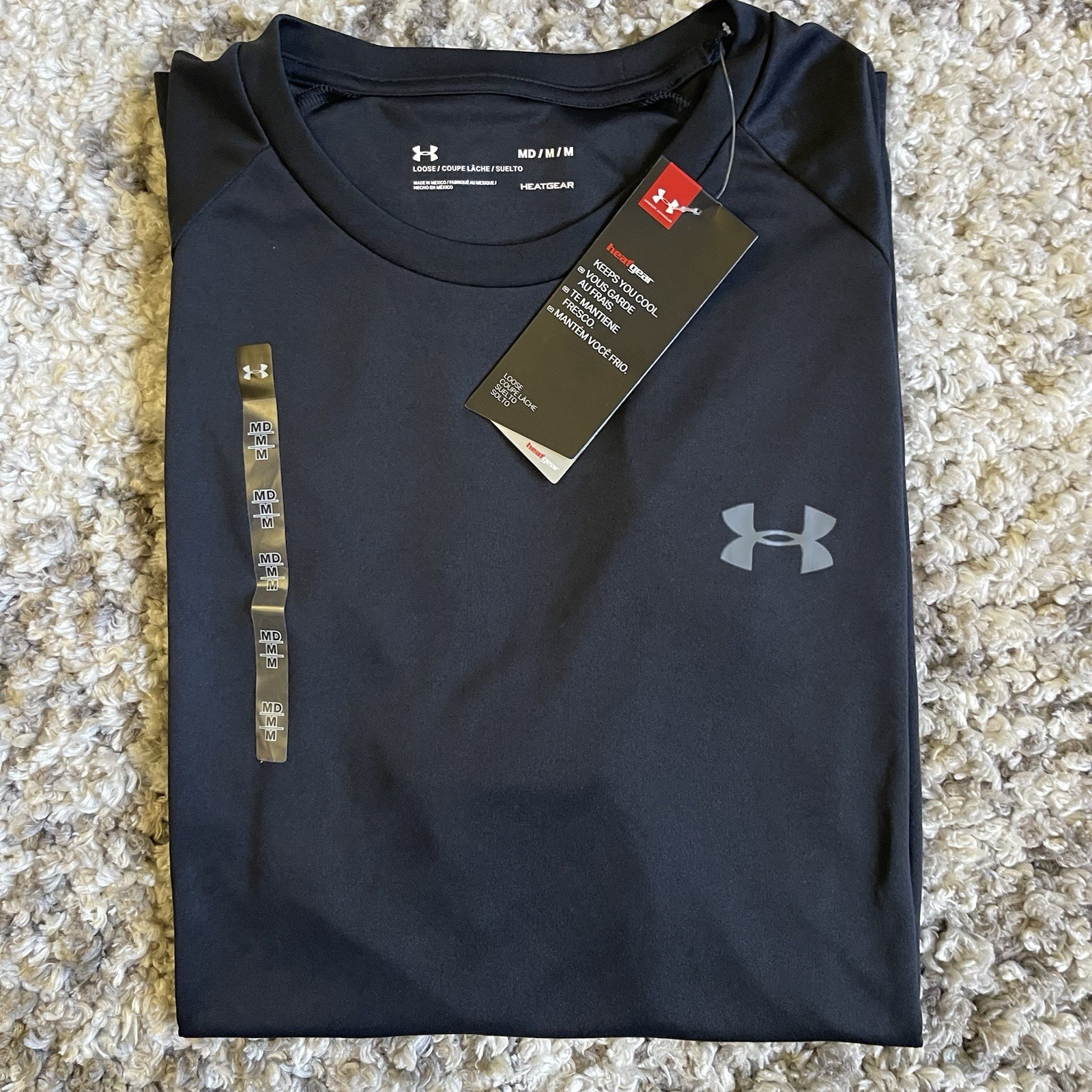 Under Armour UA Mens Shirt Workout Heat Gear Loose Compression Short Sleeve MED gallery