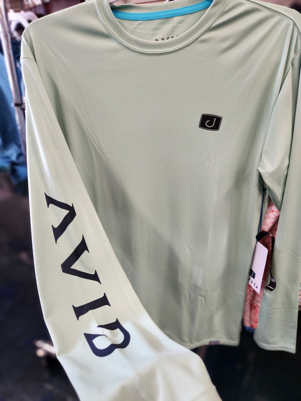 Men's AVID gray performance shirt. UPF 50+ to block UVA &UVB rays. Medium gallery