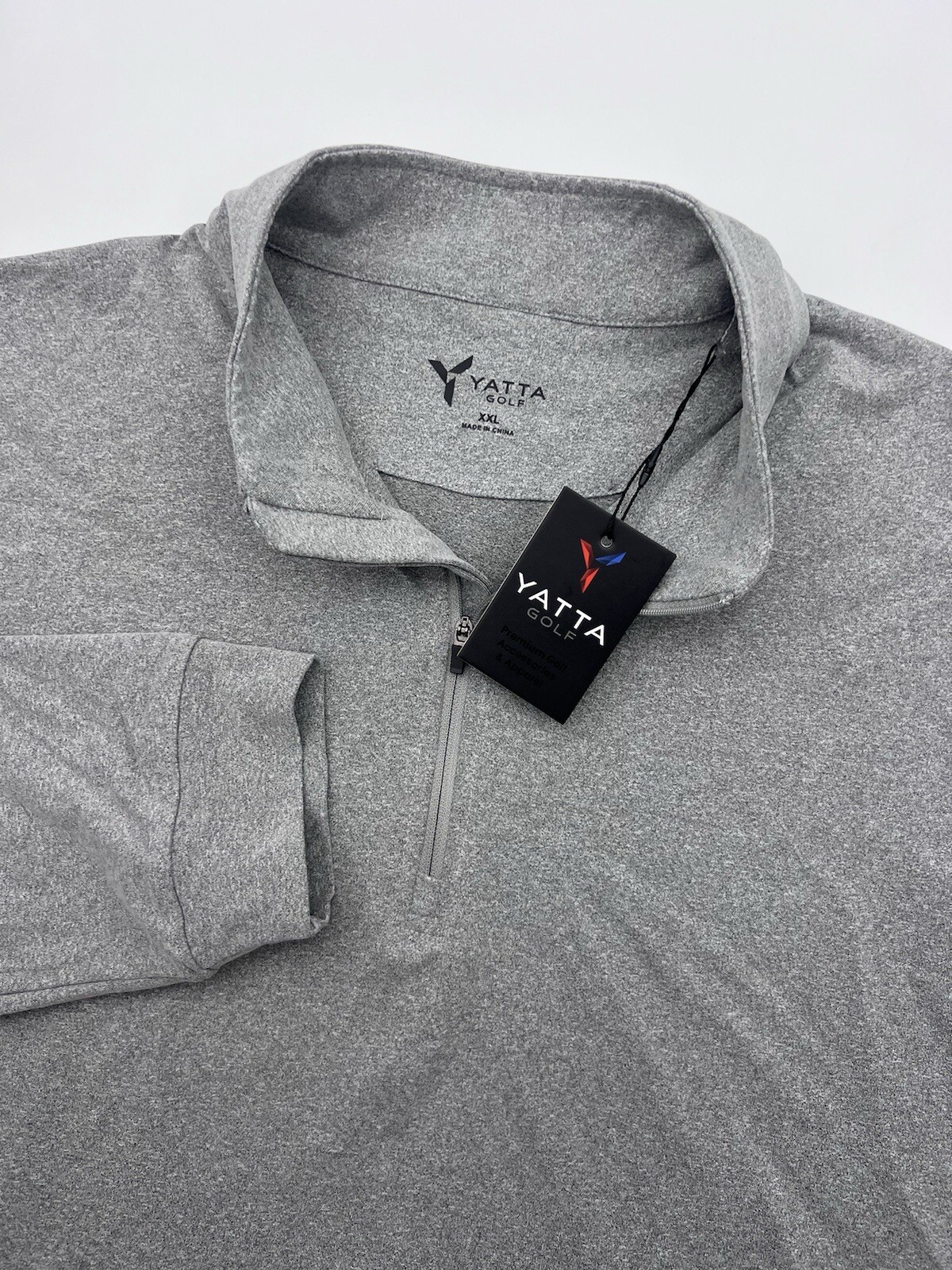 Yatta Golf Men's 1/4 Zip Pullover Jacket Size XXL Light Gray Long Sleeve NWT gallery