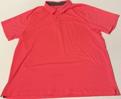 Under Armour Threadborne Outer Glow Polo XXL Men Coral Pink Heatgear Polo Shirt
