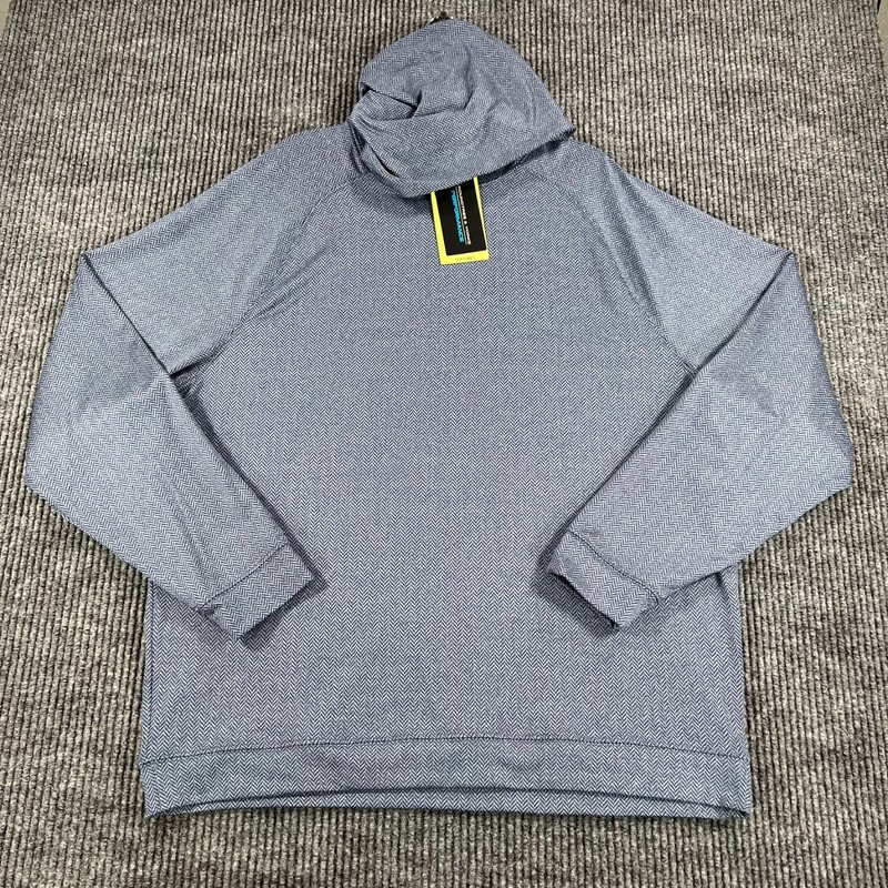 Roundtree & Yorke Performance Pullover Mens Medium Hooded Blue Long Sleeve New gallery