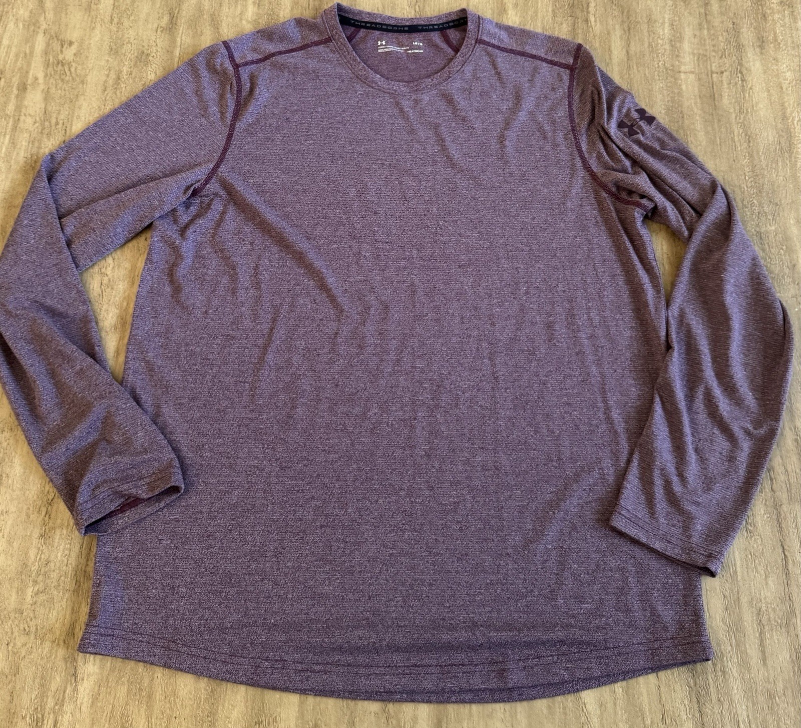 Under Armour Threadborne Heat Gear Shirt Mens Long Sleeve Large Purple gallery