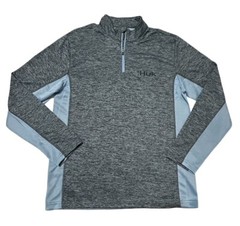 NWT HUK Icon X Coldfront 1/4 Zip Wind Water Resistant Shirt Grey Blue Men’s Sz S