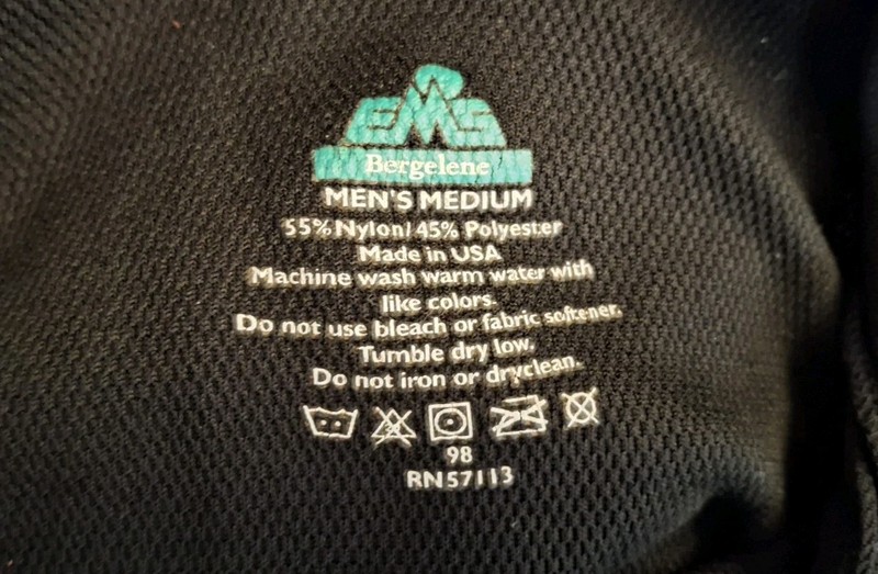 EMS Bergelene Men's Medium Black Quarter Zip Base Layer Top Technical Hiking EUC gallery