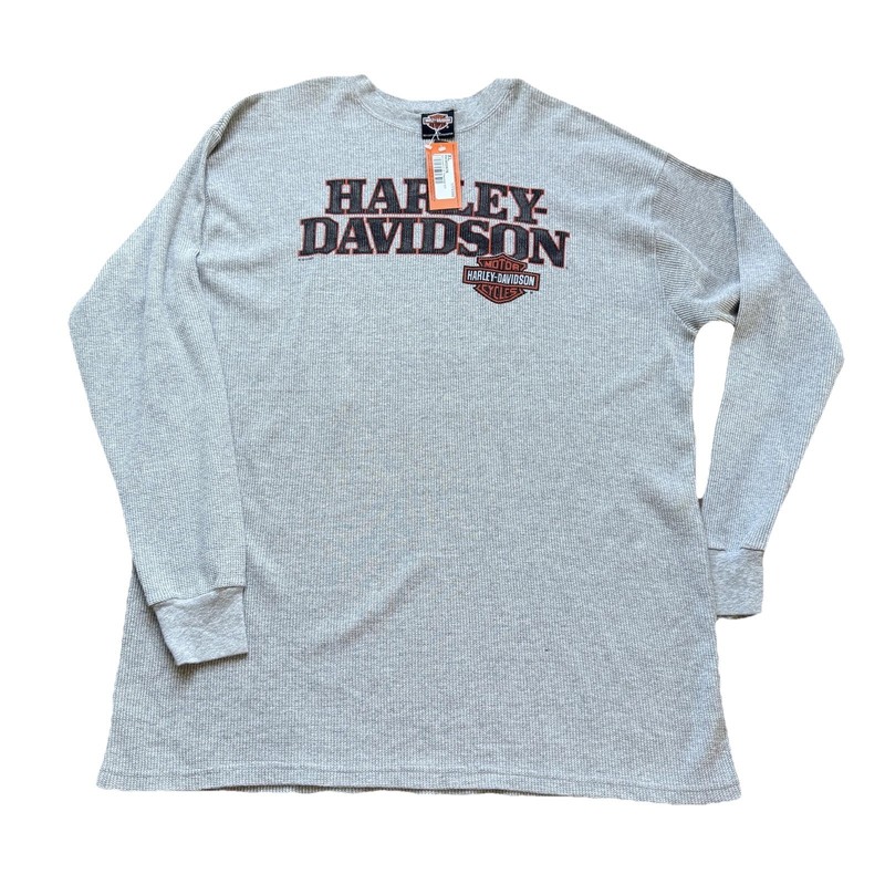 Harley-Davidson Shirt Mens XL Gray NWT Smoked Thermal Biker USA Made Motorcycle gallery