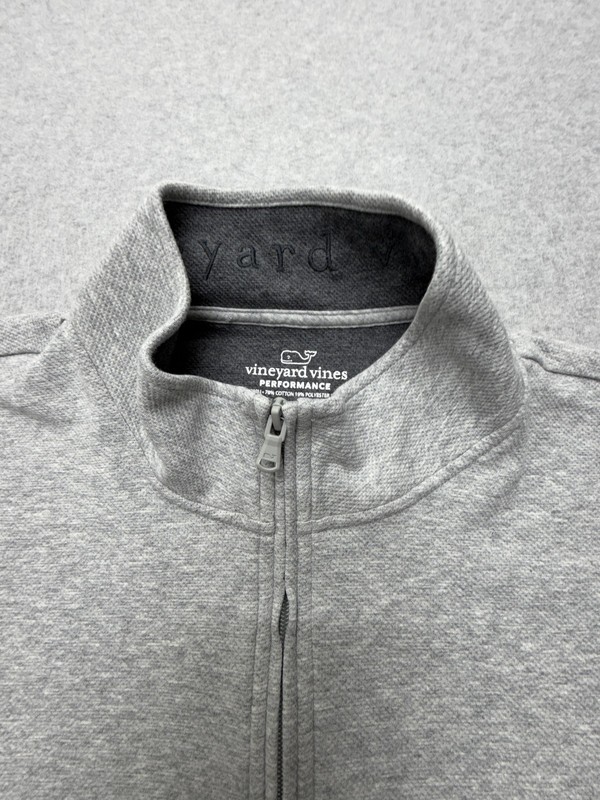 Vineyard Vines Pullover Mens 2XL Gray 1/4 Zip Performance Long Sleeve Whale gallery