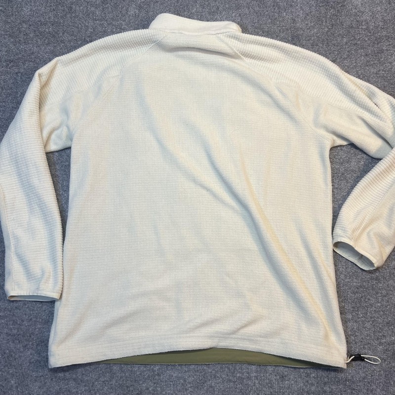 Burton Fleece Pullover Mens Large White 1/4 Zip Long Sleeve Snowboard Shirt gallery