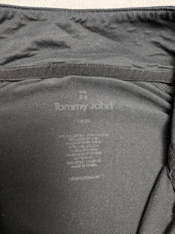 Tommy John Long Sleeve 1/4 Zip Pullover Shirt Mens L Black Logo Pocket Athletic gallery