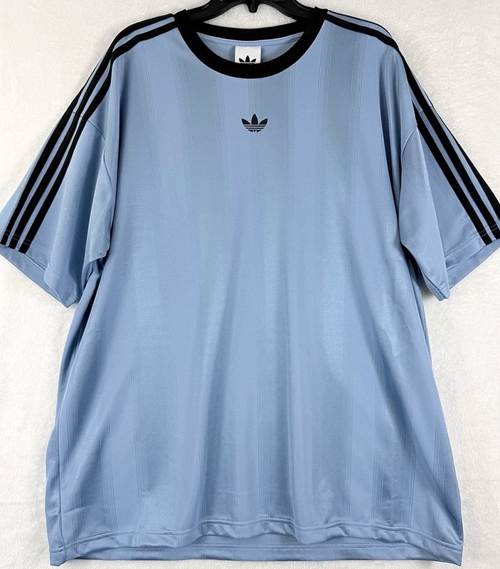 NWTS Men's Adidas Originals Jacquard 100% Polyester Jersey Ash Blue Size XL gallery
