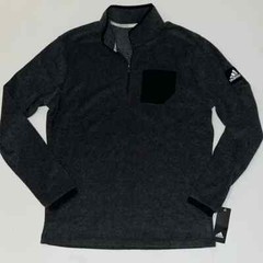 adidas golf 1/4 zip sweatshirt Mens M soft warm black chest pocket shirt $70