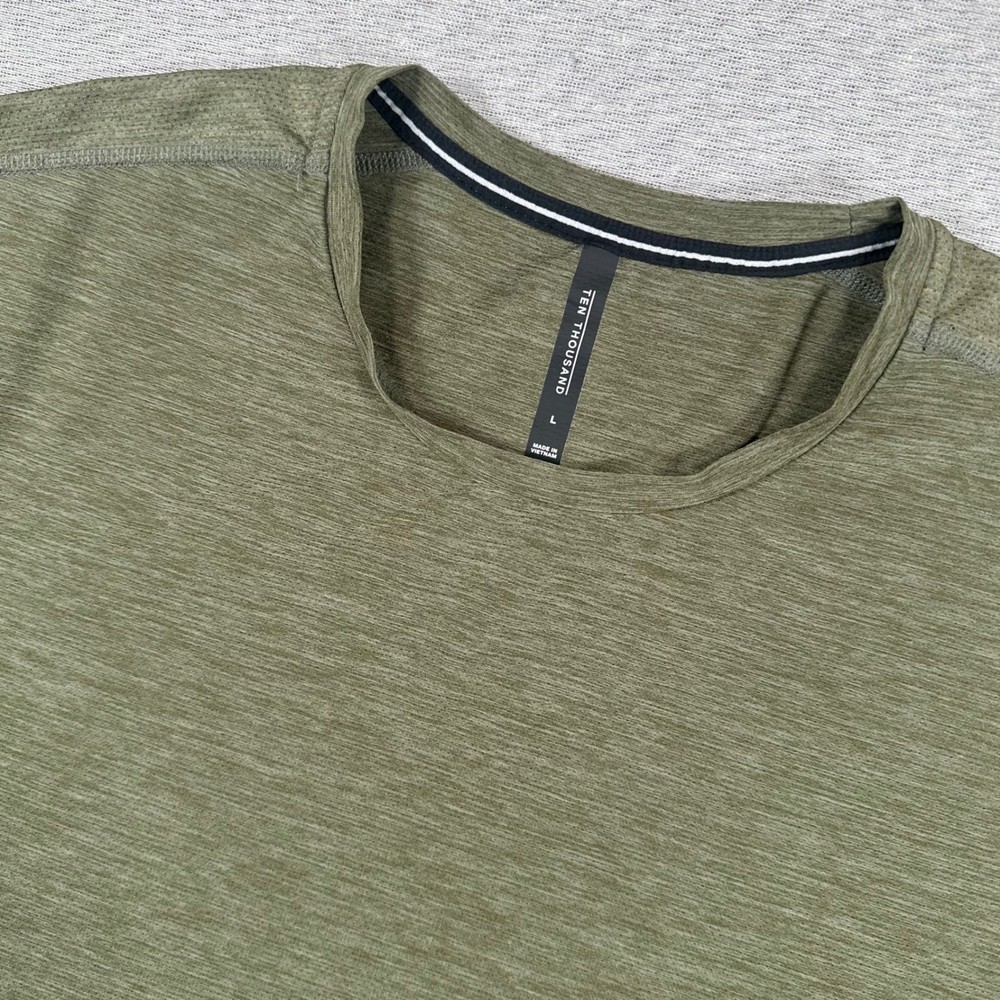 Ten Thousand Versatile Shirt Mens L Olive Green Heather Training Tee TTKT009