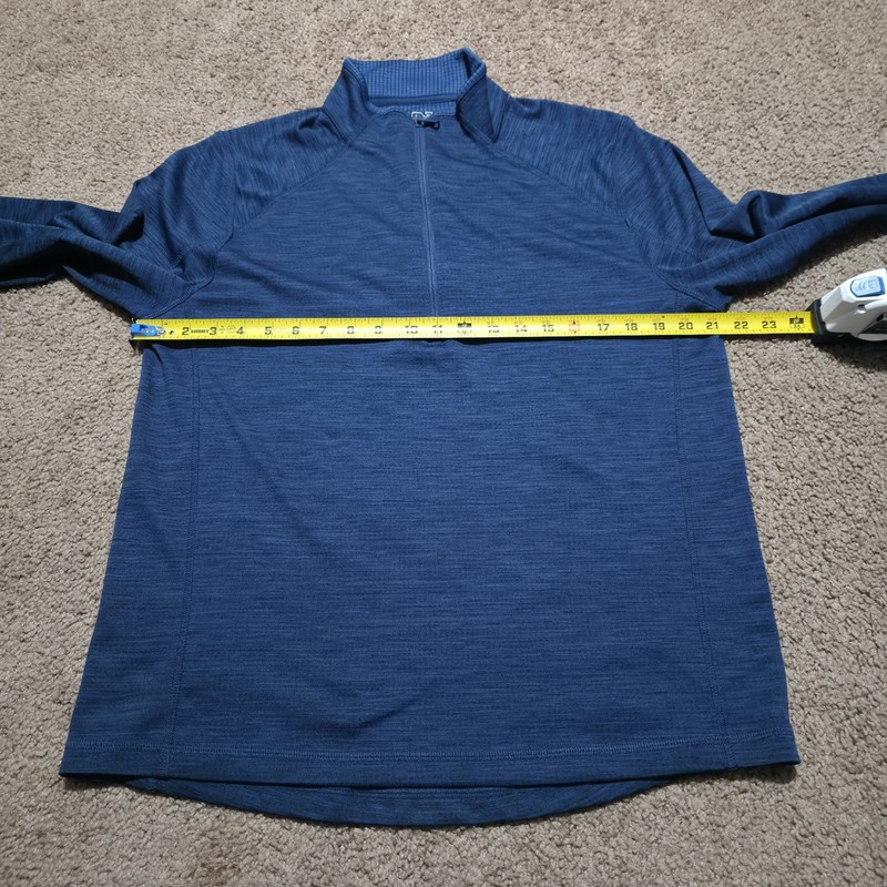 Vineyard Vines Performance Mens Medium 1/4 Zip Long Sleeve Blue Golf Pullover gallery