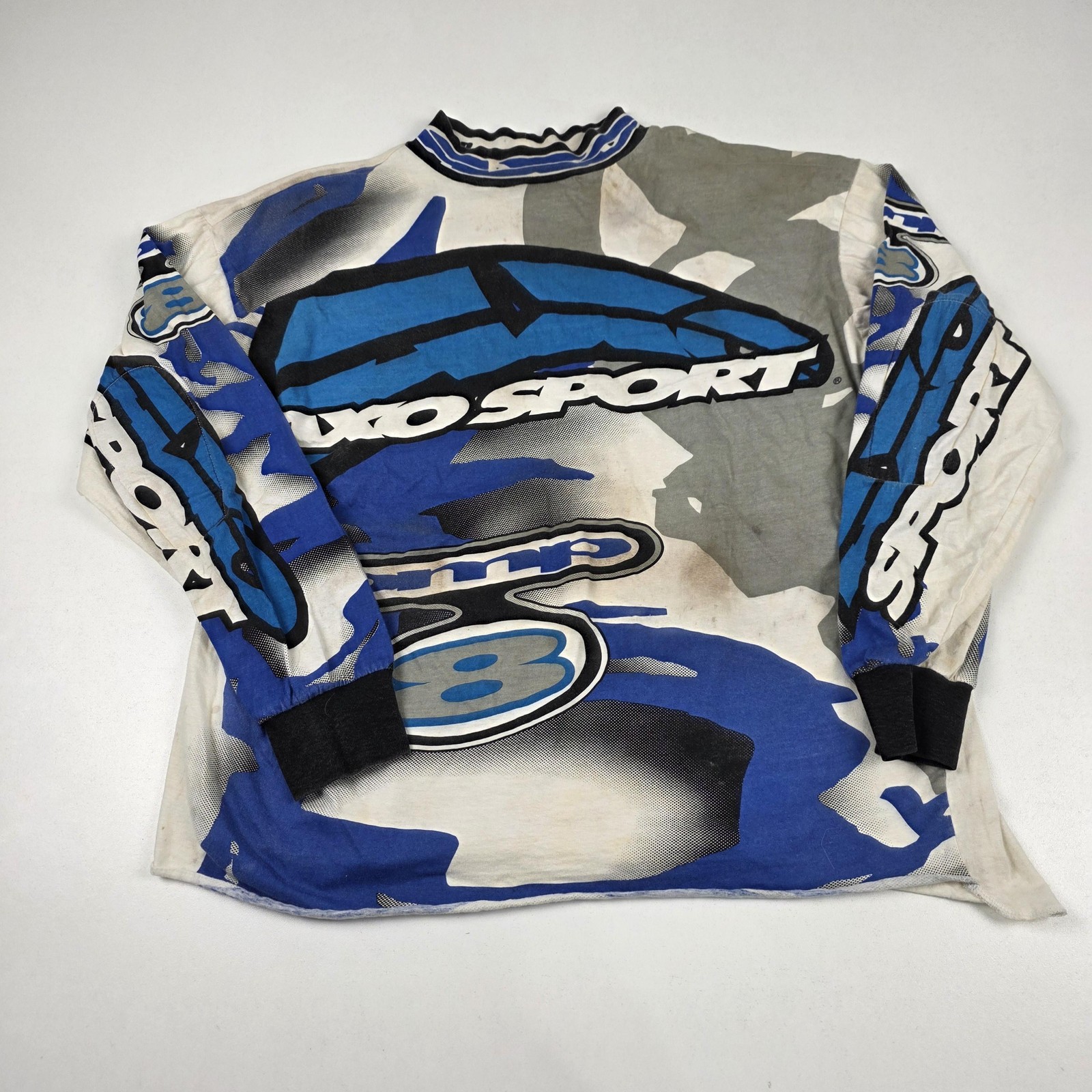 Vintage AXO Sport Shirt Mens Large Blue White Motocross Racing Jersey 90s gallery