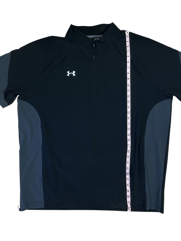 Under Armour MOTIVATE SQUAD Black Gray 3XL Quarter Zip Coach's Pullover NWT gallery