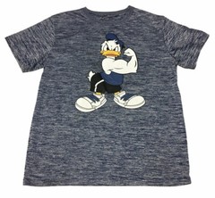 Men’s Disney DONALD DUCK Short Sleeve Athletic T-Shirt Tee Sz SMALL Blue Flexing