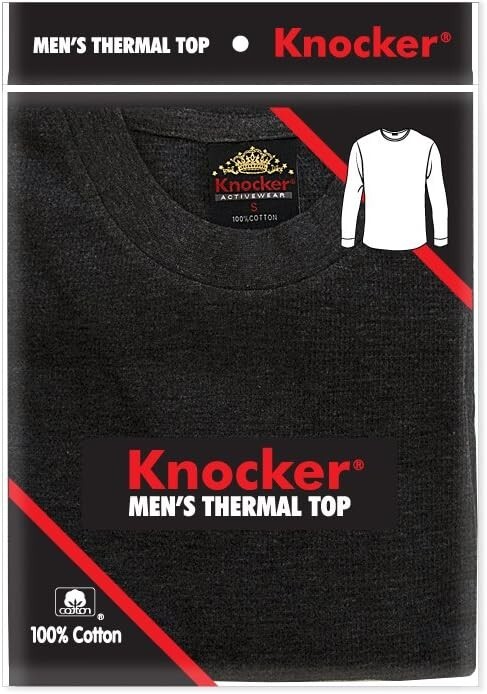 Knocker Men's Mid Weight Pre-shrunk Round neck Thermal Long-Sleeve Top Shirt gallery