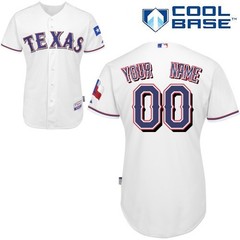 Custom Majestic MLB Texas Rangers Classic AC Full Stitched Red/Blue/White Jersey
