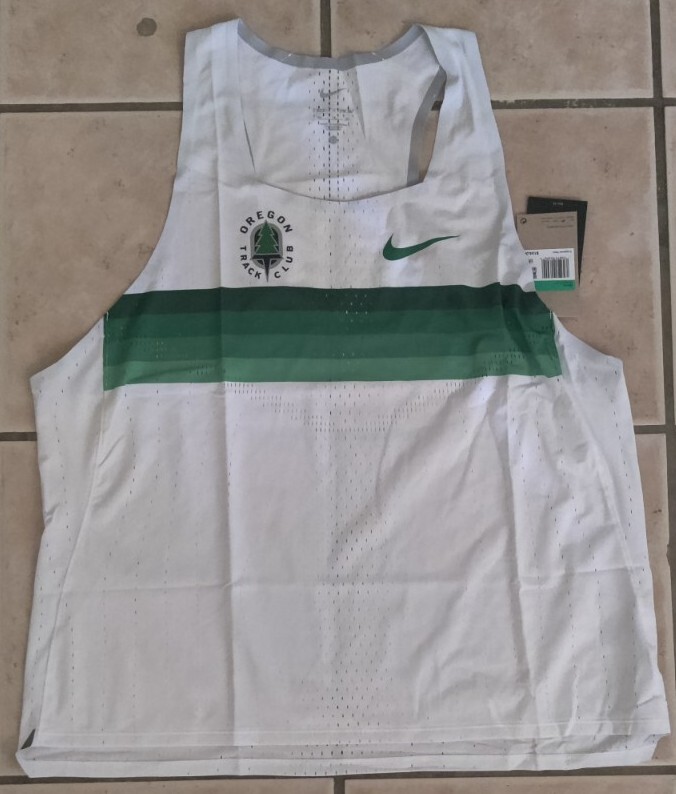 Nike Running Tank Oregon Track Club Singlet White Green DR5812-100 Mens Size XL gallery