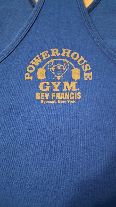 Powerhouse Gym Tank Top Mens Large Blue Logo Stringer Bodybuilding Workout gallery