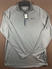 Under Armour Pullover Mens LT Grey 1/4 Zip Tech Heathered Polyester 1328495