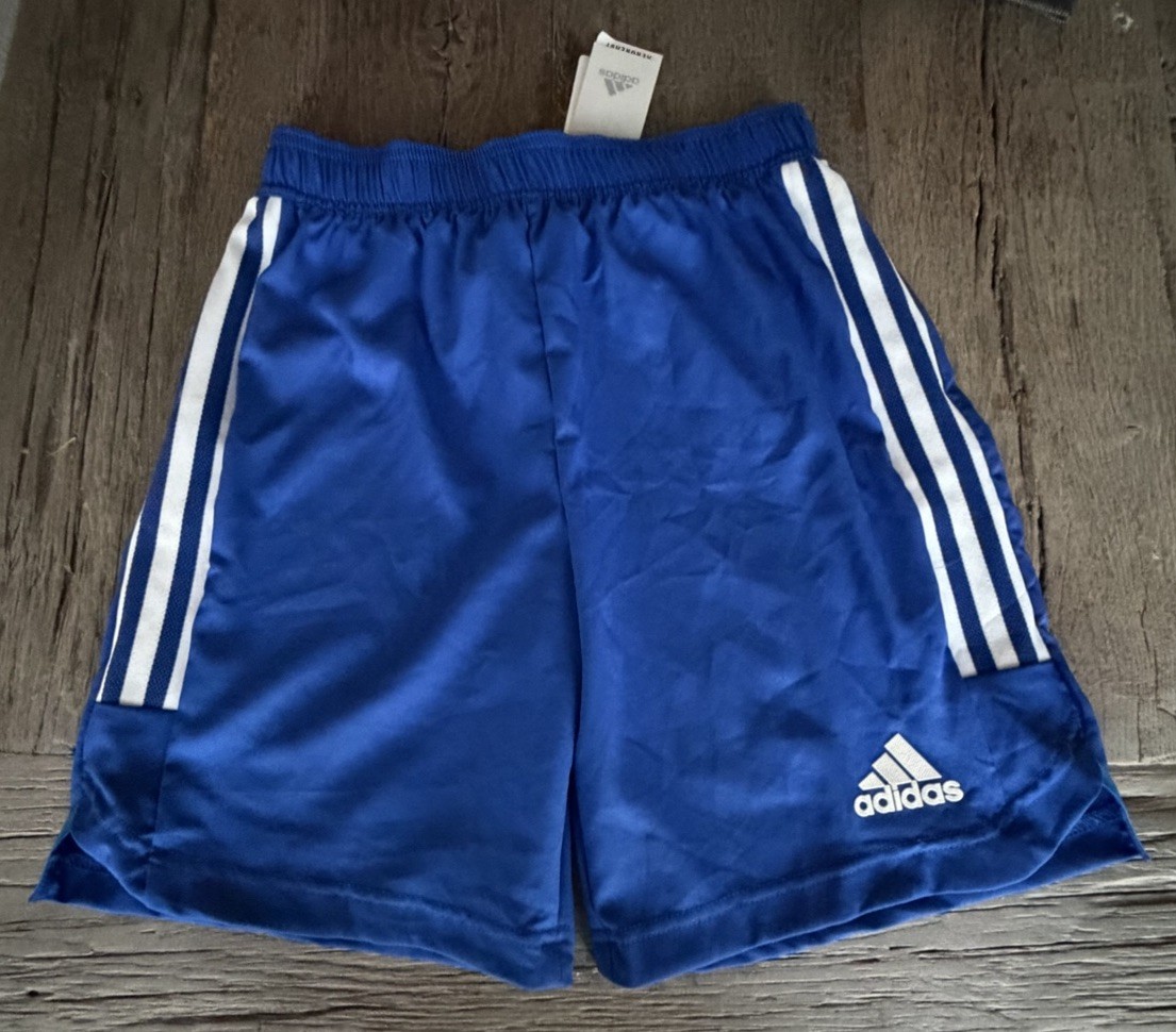 ADIDAS Aeroready CON22 MD JSY Royal Blue SZ Large Youth 13/14 Soccer Shorts NWT gallery