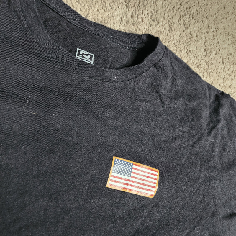 RECON Performance Gear RPG T-Shirt Men’s Small Black American Flag Patriotic Tee gallery