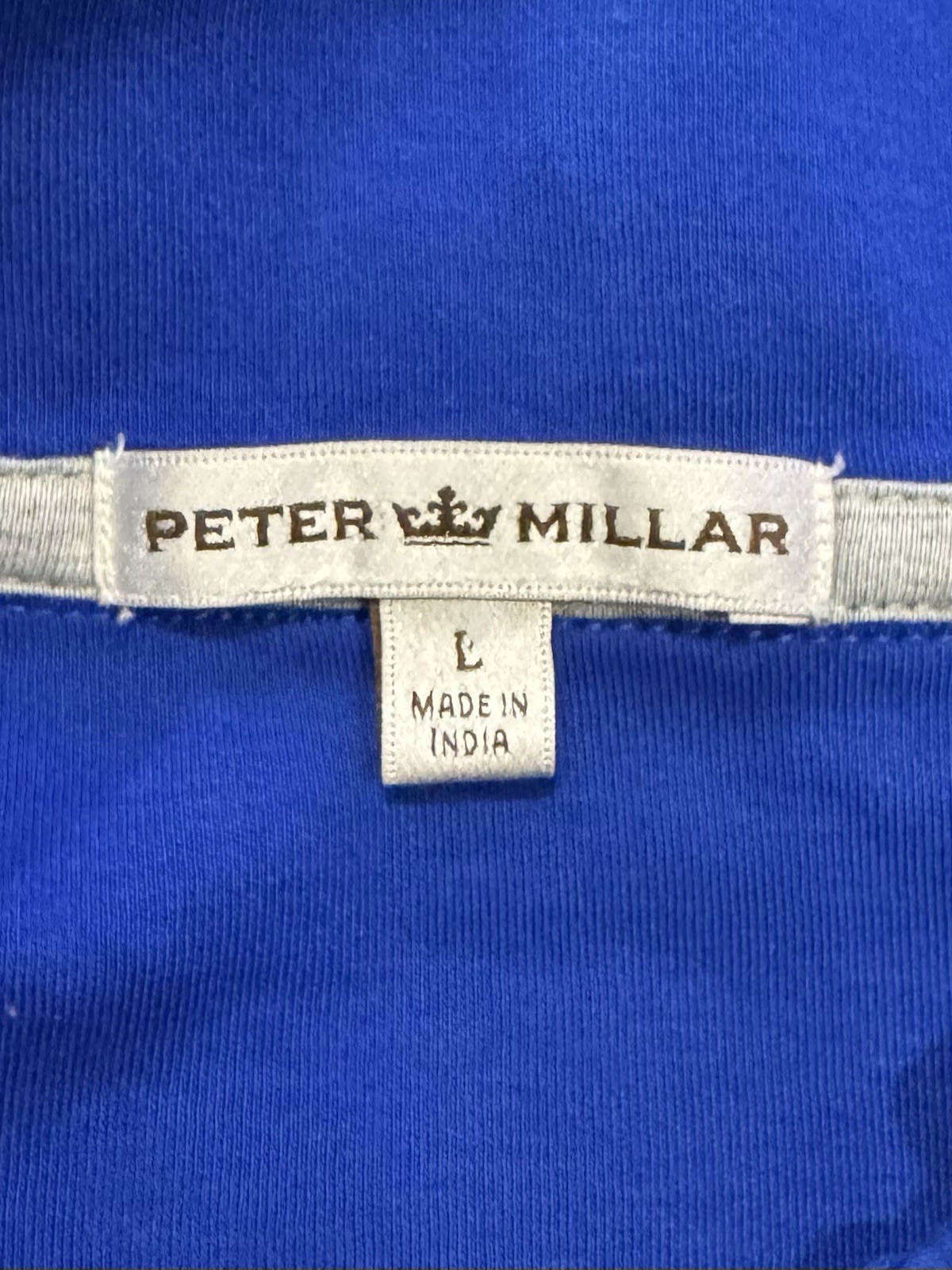 Peter Millar 1/4 Zip Large Pullover Blue with D Logo 100% Cotton gallery