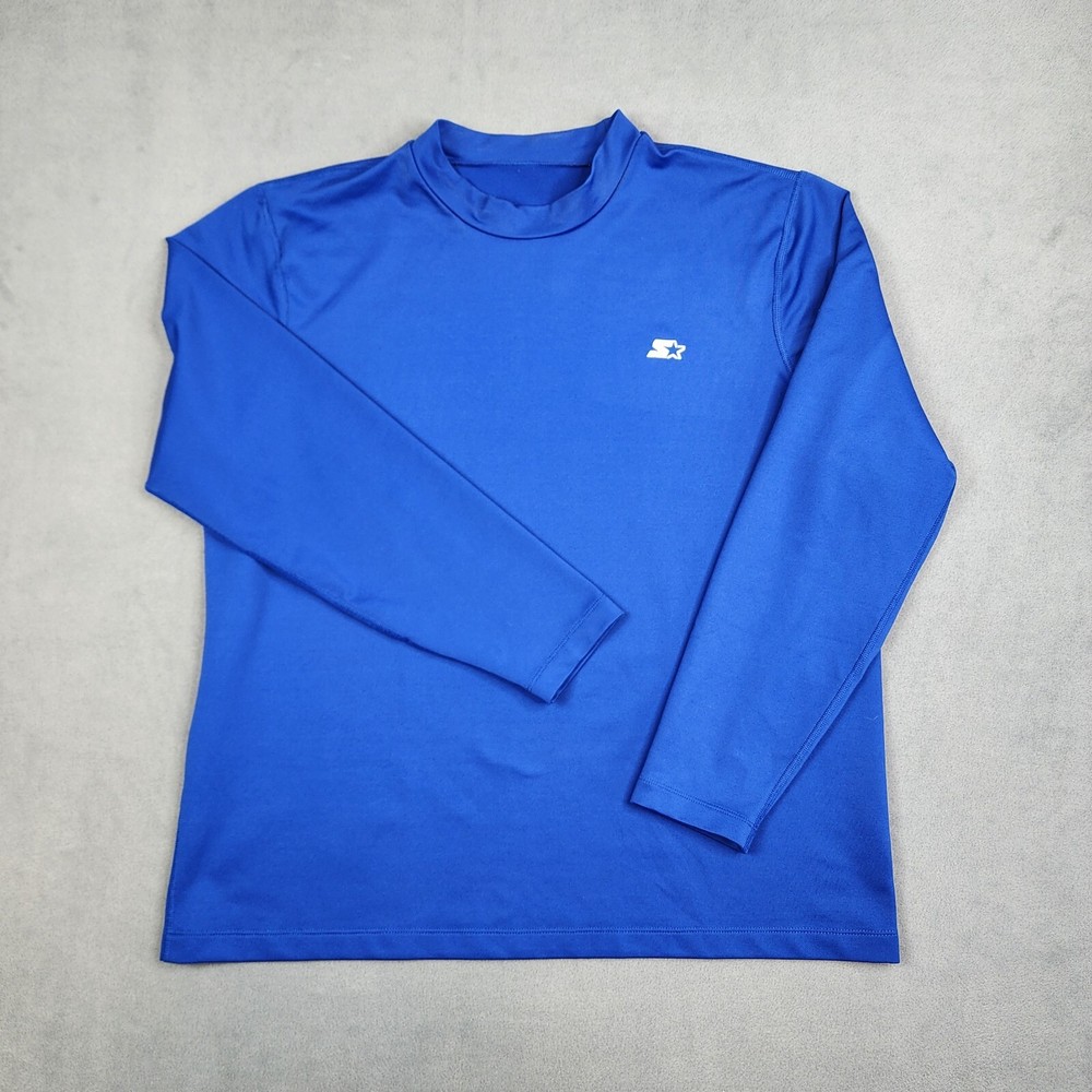 Starter Long Sleeve Performance Base Layer Shirt Men's 2XL 50-52 Blue Athletic