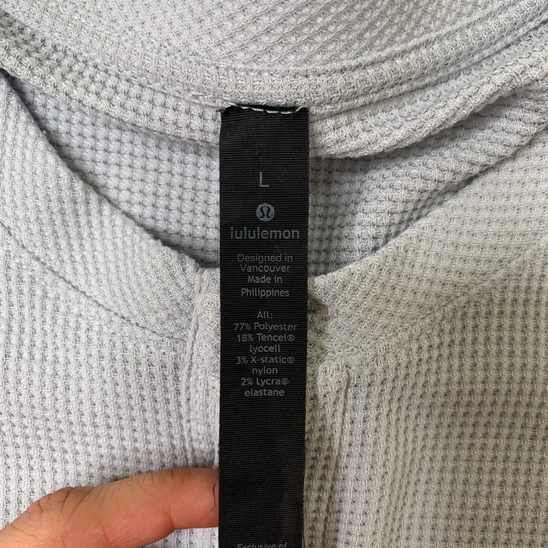 Lululemon Shirt Mens Large Lighthouse Shift Stich Henley Waffle Knit Long Sleeve gallery