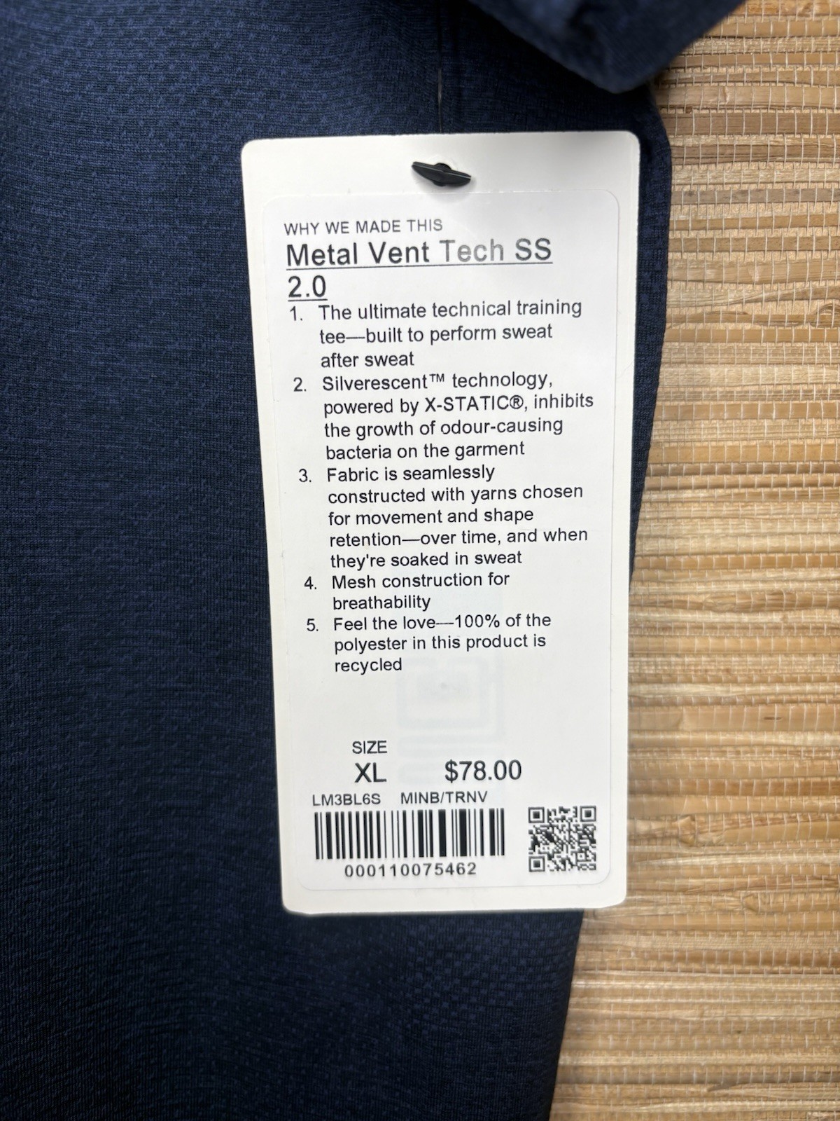 NWT Lululemon Men’s Metal Vent Tech SS 2.0 Shirt Navy Blue Sz XL gallery