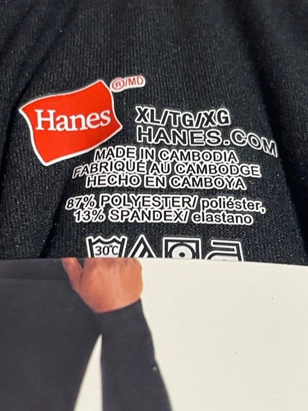 Hanes Premium Baselayer Performance Longsleeve Crewneck Shirt Mens XL Black 2pk gallery