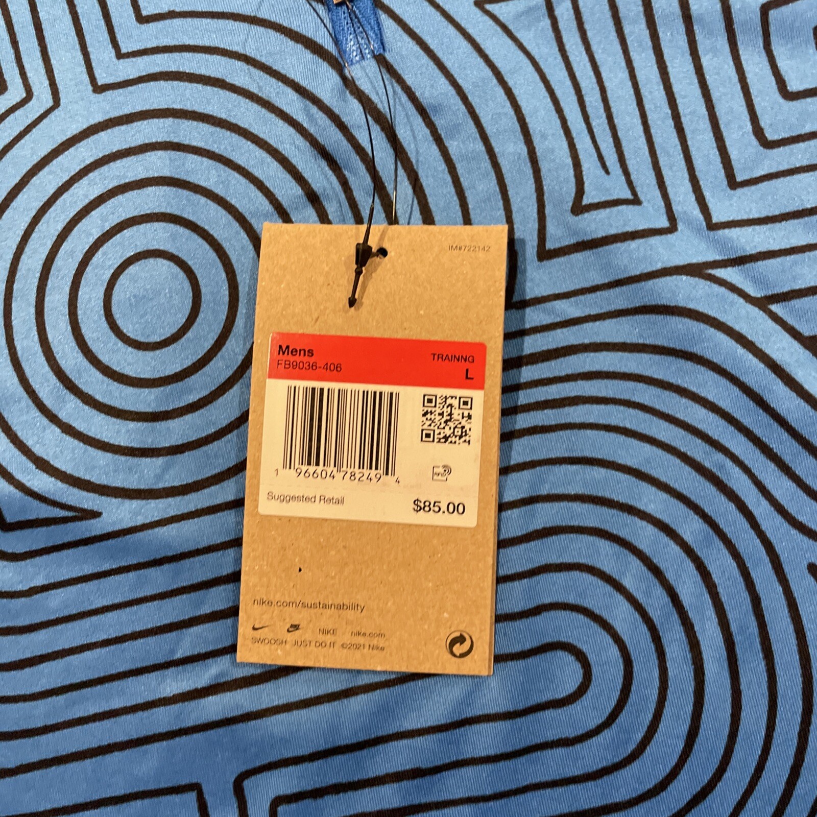 Nike Dri-FIT Element 1/4 Zip Running Top Blue Print Size Large FB9036-406 NWT gallery