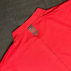 Nike Golf Tiger Woods Vapor Dry Mock Blade Collar Polo BV9219 687 Sunday Red M