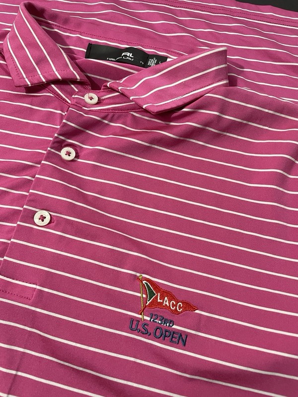 123rd US Open LA Country Club LACC Shirt Mens Size Large Pink Polo - RLX gallery