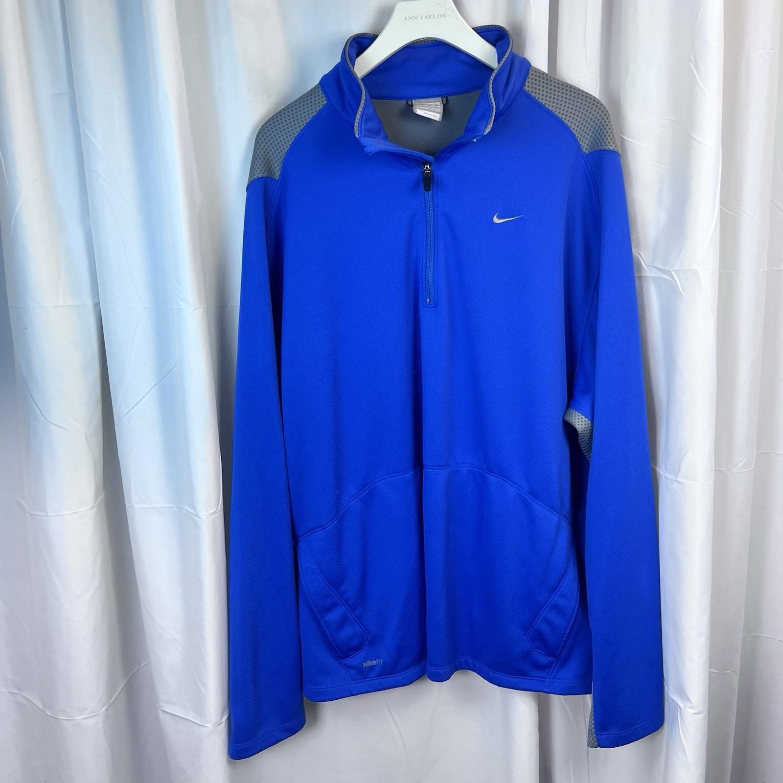 Nike Lightweight Running Jacket XL Men’s Cobalt Blue/Gray Nike FitDry EUC gallery