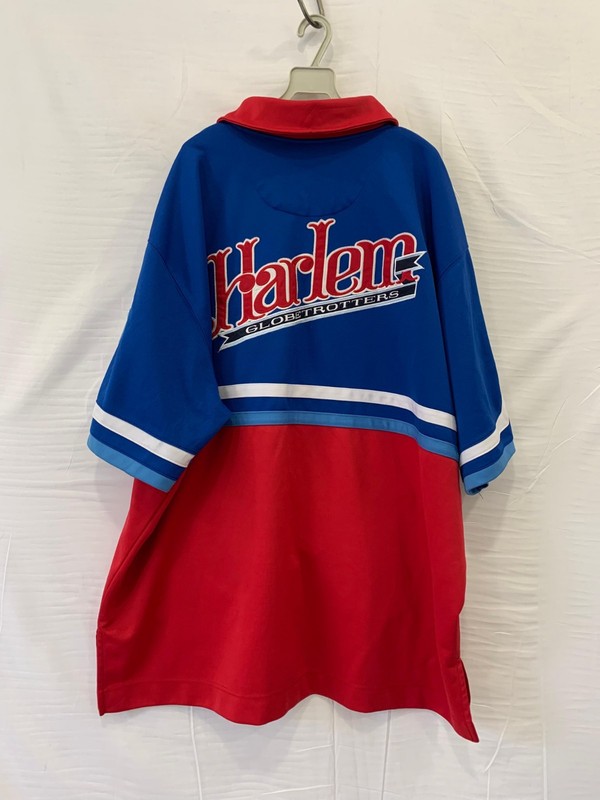 Harlem Globetrotters Platinum Fubu Jersey Shirt Men’s 4XL Blue Red Button Up#100 gallery