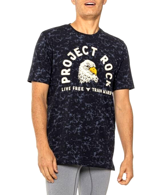 Under Armour Men's Project Rock Free Eagle T-Shirt 1383220 Black Camo $45 gallery