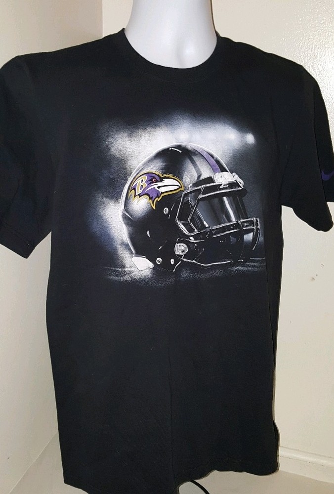 Nike Team Apparel Baltimore Ravens Graphic T-Shirt Large L Lg Tee Helmet
