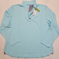 $188 New Robert Graham SPEILBERG Quarter Zip Pullover Men 4XL 4X-LARGE Ice Blue