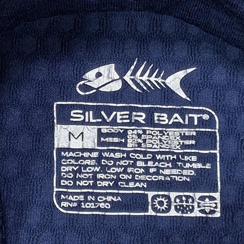 Silver Bait Pullover Mens Medium Blue 1/4 Zip Performance Fishing Shirt Top gallery