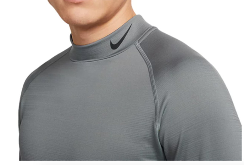 Nike Pro Long Sleeve Shirt Mens Large Slim Dri FIT Mock Neck Training Smoke Grey gallery