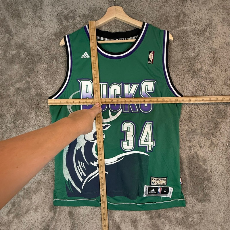 Adidas Milwaukee Bucks 34 Ray Allen Basketball Jersey Hardwood Classics M +2" gallery