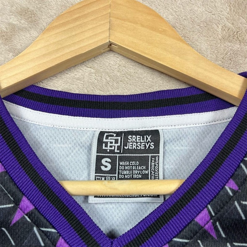 Srelix Men's Sacramento Jersey Black Purple Design Size Small Fox #5 AOP gallery