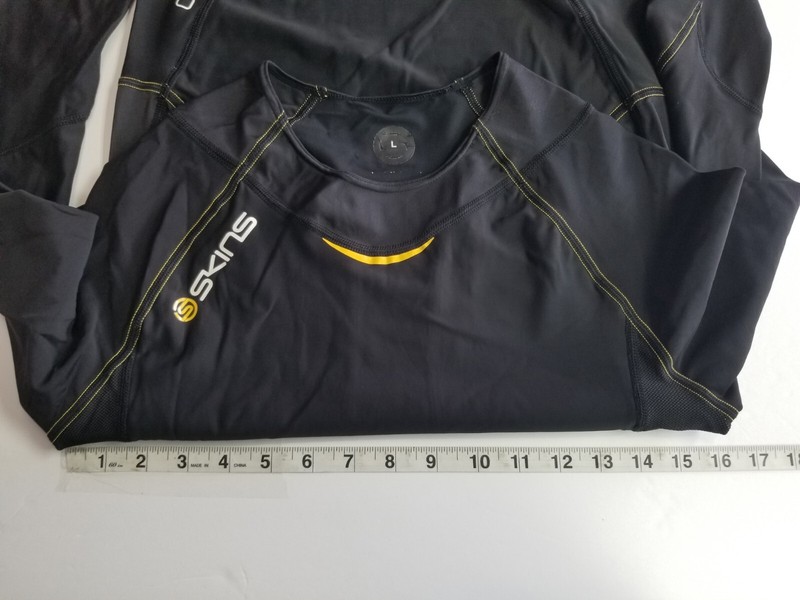 Skins A400 Long Sleeve Active Copression Shirt Top Mens Size L Black Yellow gallery