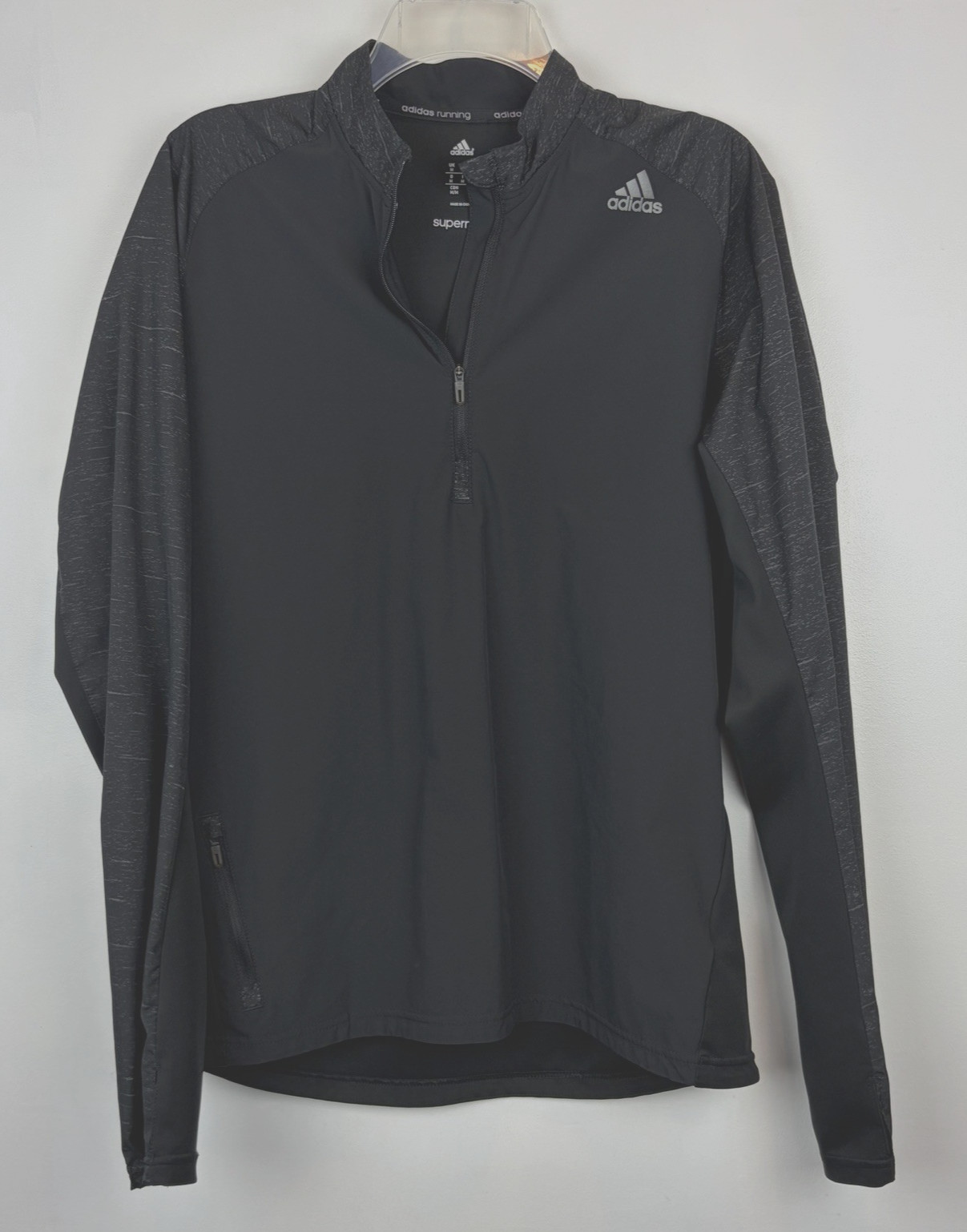 Adidas Running Performance Quarter Zip Mens Medium Training Pullover Black Golf gallery